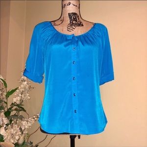 Blue Express button down blouse. Size XS